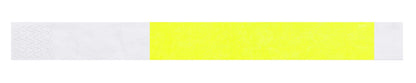 tyvek 1" half flood wristbands shown in neon yellow