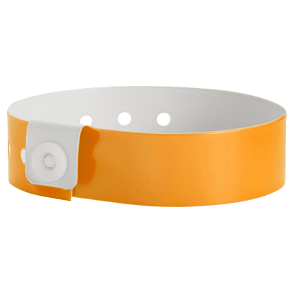Vinyl slim wristband shown in neon orange