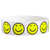 White Wristband with a yellow smiley face design 