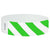 White wristband with neon green diagonal stripes 