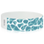 White wristband with blue / aqua abstract pattern that looks like pool water