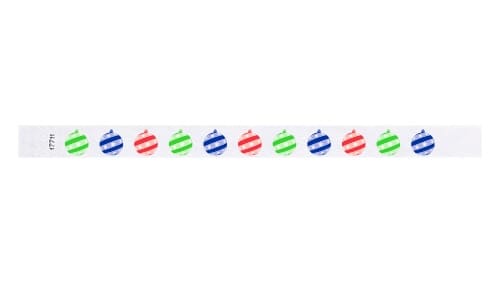 Tyvek 3/4" Wristbands - Christmas Ornaments