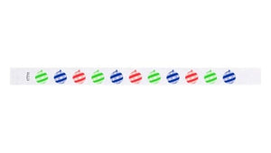 Tyvek 3/4" Wristbands - Christmas Ornaments
