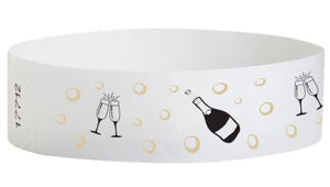 Tyvek 3/4" Wristbands - New Years Bubbly
