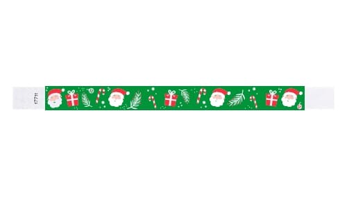 Tyvek 3/4" Wristbands - Christmas Santa