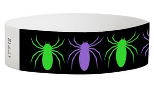 Tyvek 3/4" Wristbands - Hallowe'en Spiders