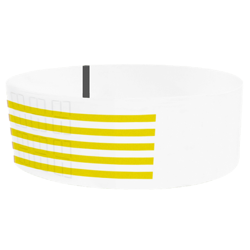 thermal wristbands pantone yellow stripes