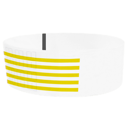 thermal wristbands pantone yellow stripes