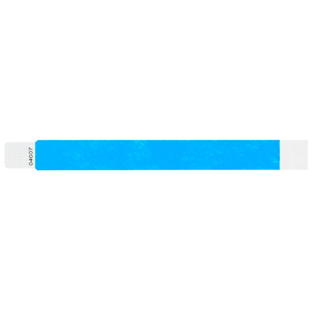 Tyvek 1" qwik fit wristband in neon blue - shown in flat 