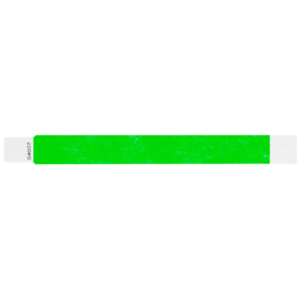 Tyvek 1" qwik fit wristband in neon green - shown in flat 