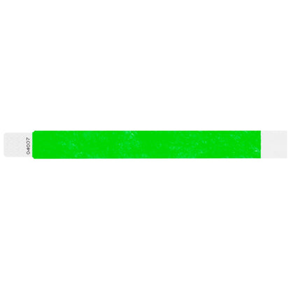 Tyvek 1" qwik fit wristband in neon green - shown in flat 