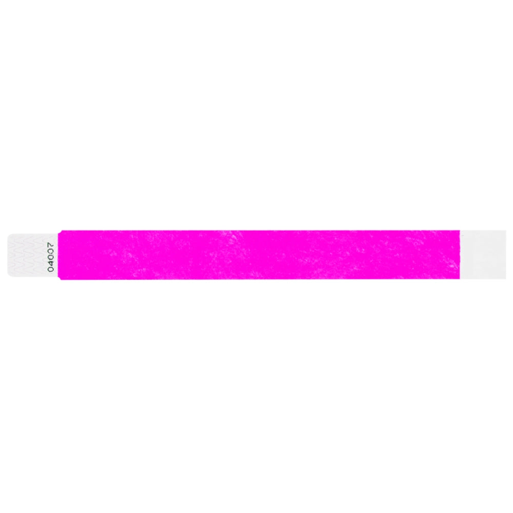 Tyvek 1" qwik fit wristband in neon pink - shown in flat 