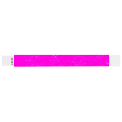 Tyvek 1" qwik fit wristband in neon pink - shown in flat 