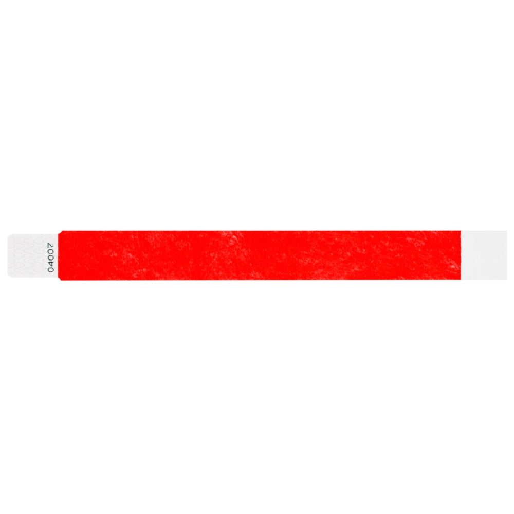 Tyvek 1" qwik fit wristband in neon red - shown in flat 