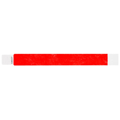 Tyvek 1" qwik fit wristband in neon red - shown in flat 