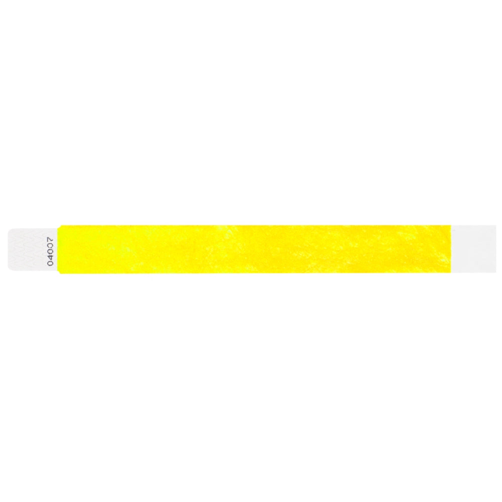 Tyvek 1" qwik fit wristband in neon yellow - shown in flat 