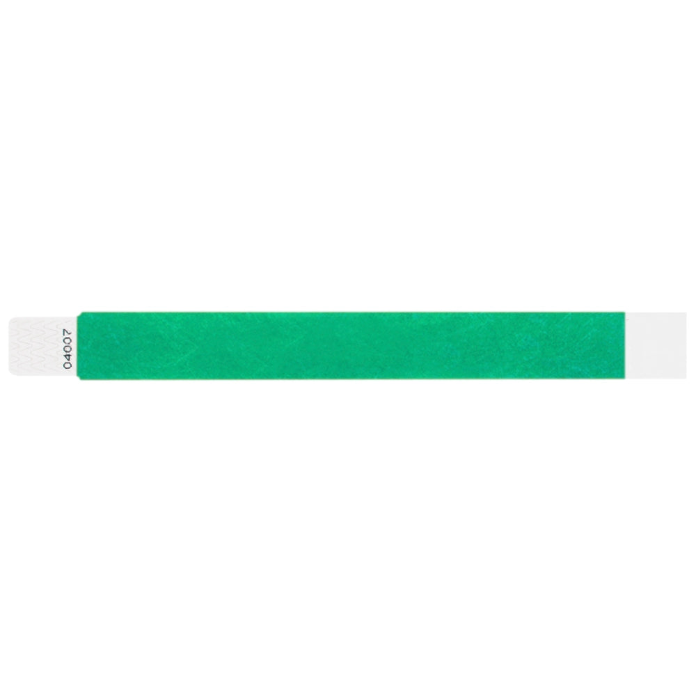 Tyvek 1" qwik fit wristband in pantone green - shown in flat 