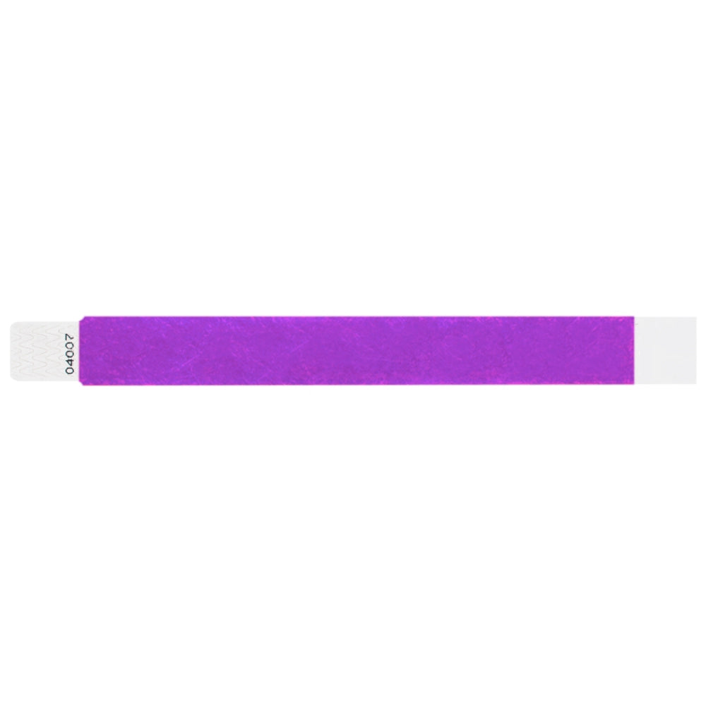 Tyvek 1" qwik fit wristband in pantone purple - shown in flat 