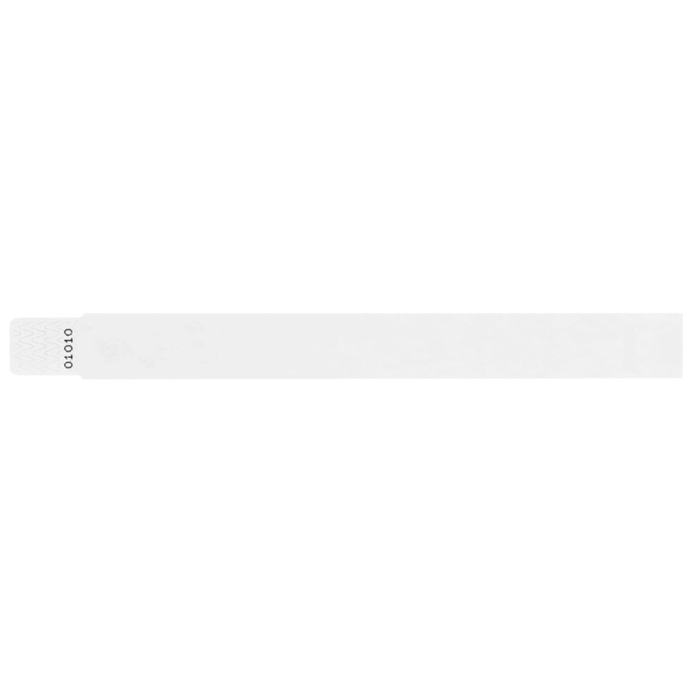 Tyvek 1" qwik fit wristband in white - shown in flat 