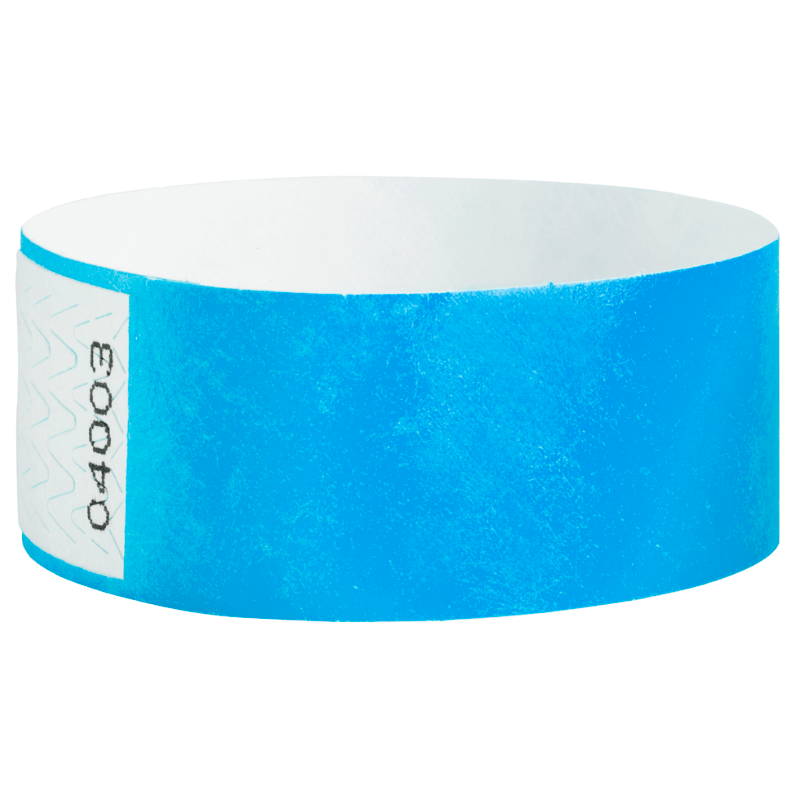 tyvek 1" qwik fit wristbands neon blue