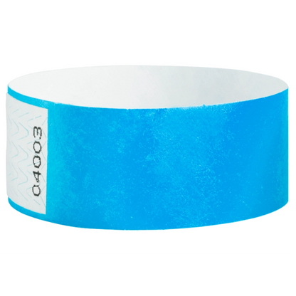 Tyvek 1" qwik fit wristband in neon blue - shown in round 