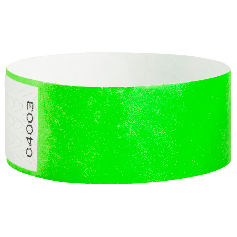 tyvek 1" qwik fit wristbands neon green