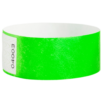 Tyvek 1" qwik fit wristband in neon green - shown in round 