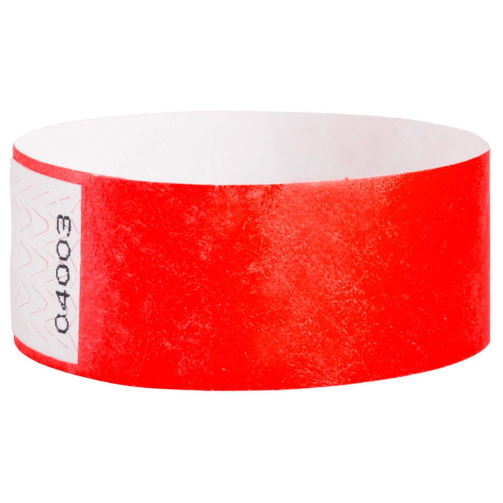 Tyvek 1" qwik fit wristband in neon red - shown in round 