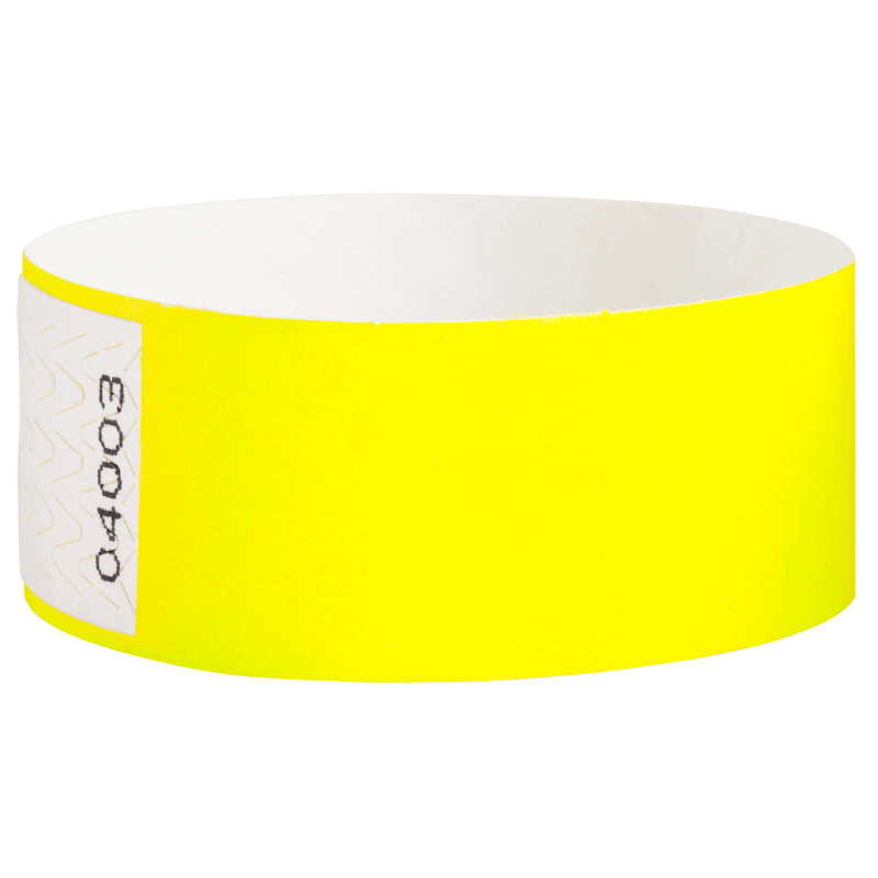 tyvek 1" qwik fit wristbands neon yellow