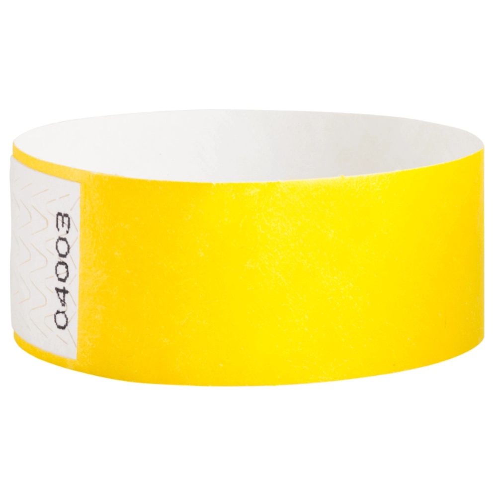 Tyvek 1" qwik fit wristband in pantone yellow - shown in round 