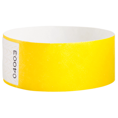Tyvek 1" qwik fit wristband in pantone yellow - shown in round 