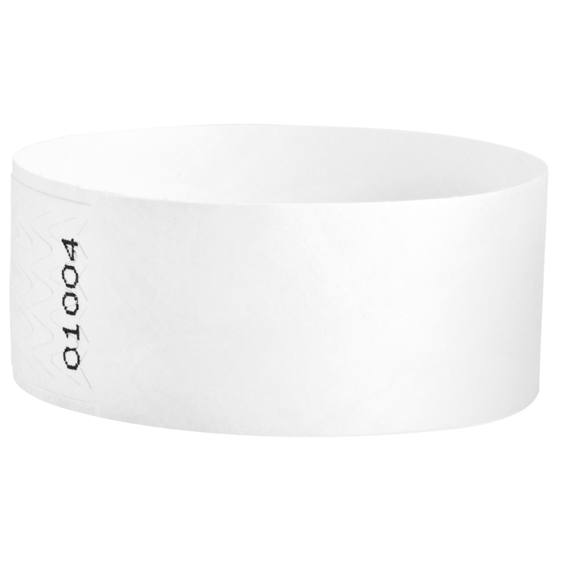 tyvek 1" qwik fit wristbands white