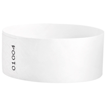 Tyvek 1" qwik fit wristband in white - shown in round 