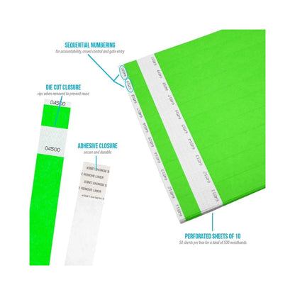 Custom - Detachable Stub - 1" Tyvek® Wristbands