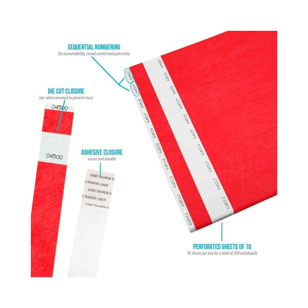 Detachable Stub - 1" Tyvek® Wristbands