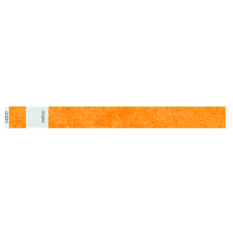 tyvek 1" detachable stub wristband in neon orange
