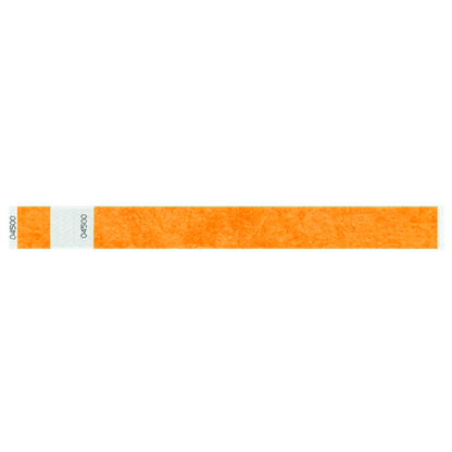 tyvek 1" detachable stub wristband in neon orange