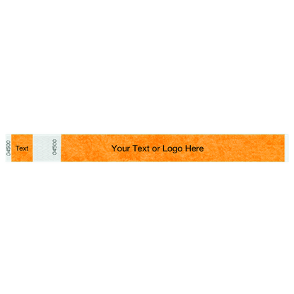 tyvek 1" detachable stub wristband in neon orange
