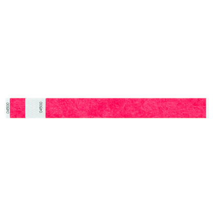 tyvek 1" detachable stub wristband in neon pink
