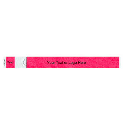 tyvek 1" detachable stub wristband in neon pink