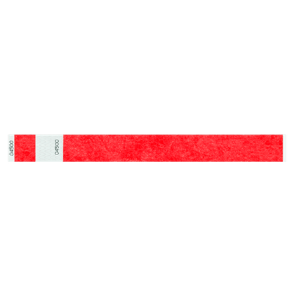 tyvek 1" detachable stub wristband in neon red