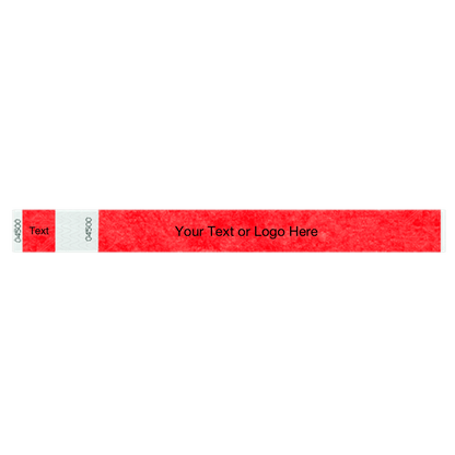 tyvek 1" detachable stub wristband in neon red
