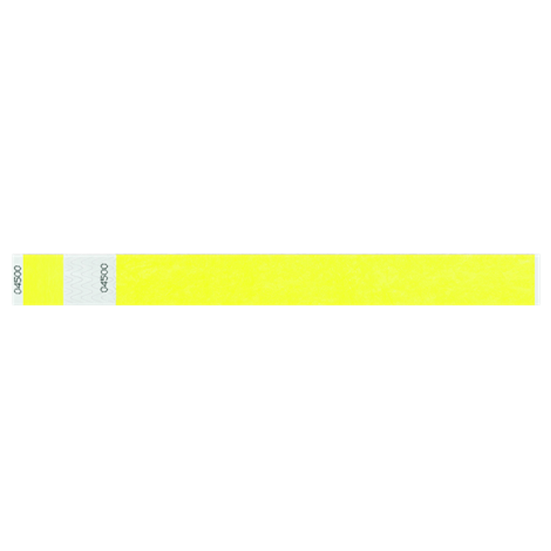 tyvek 1" detachable stub wristband in neon yellow