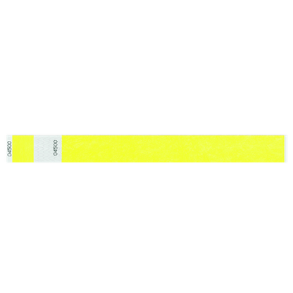 tyvek 1" detachable stub wristband in neon yellow
