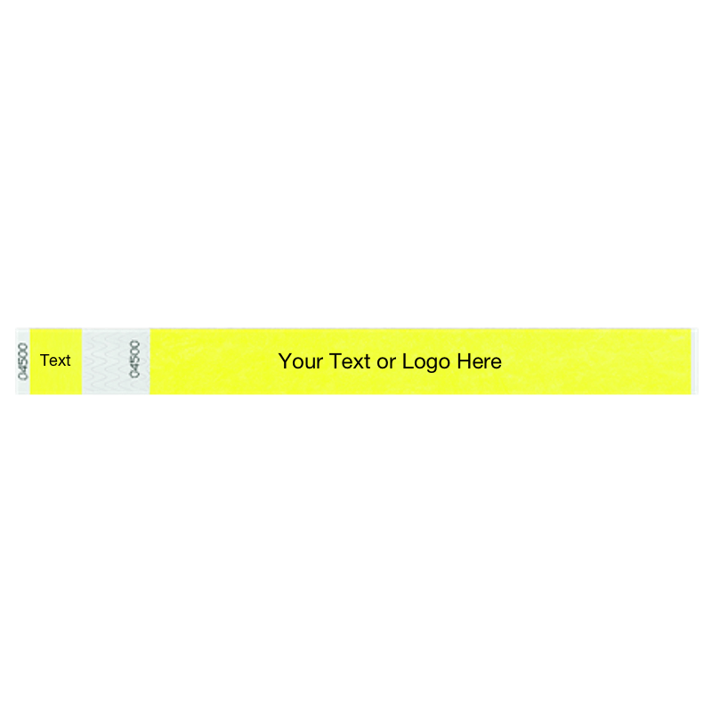 tyvek 1" detachable stub wristband in neon yellow