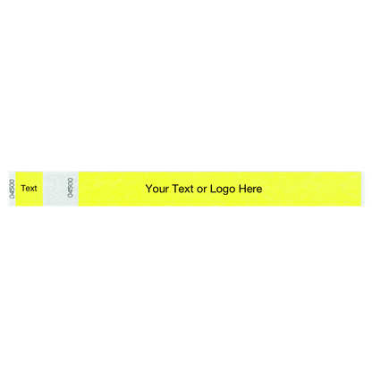 tyvek 1" detachable stub wristband in neon yellow