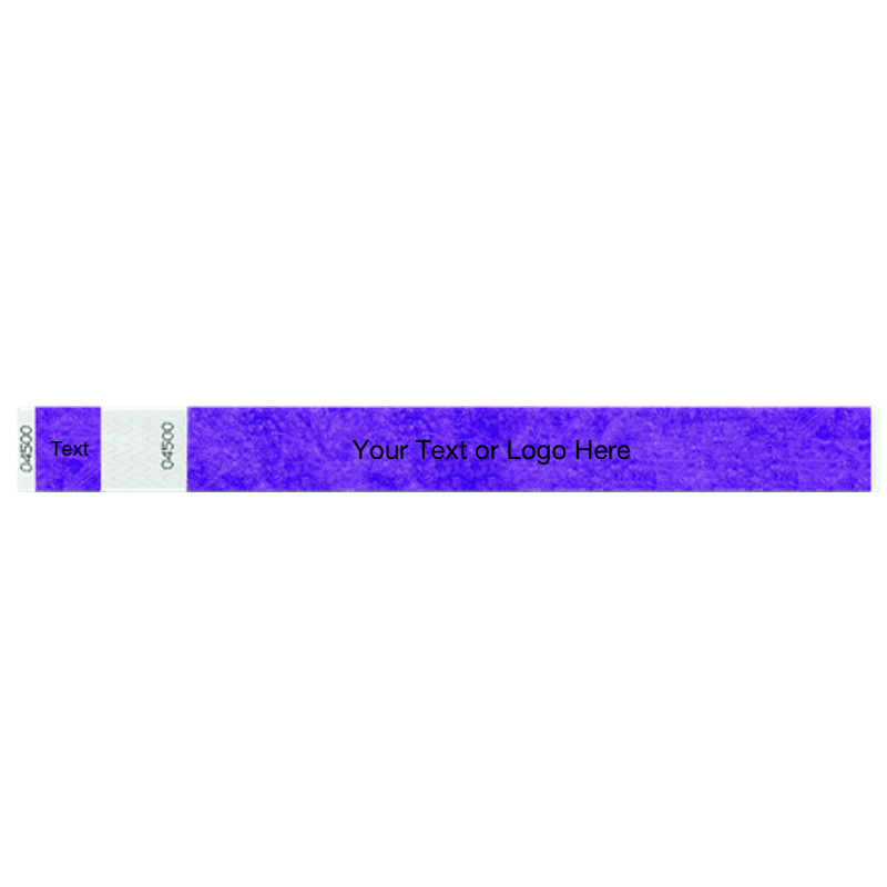 tyvek 1" detachable stub wristband in purple