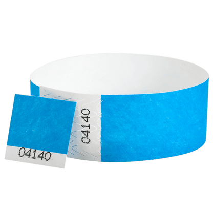 tyvek 1" detachable stub wristband in neon blue