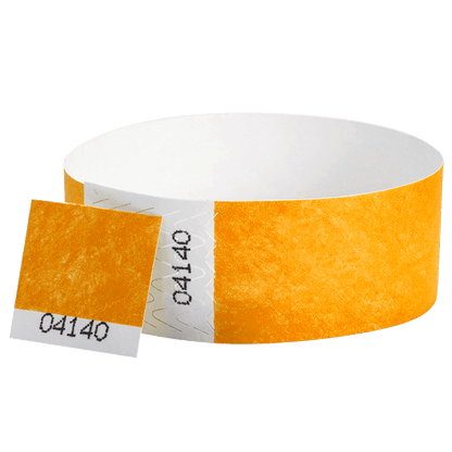 tyvek 1" detachable stub wristband in neon orange