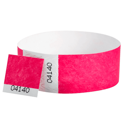 tyvek 1" detachable stub wristband in neon pink
